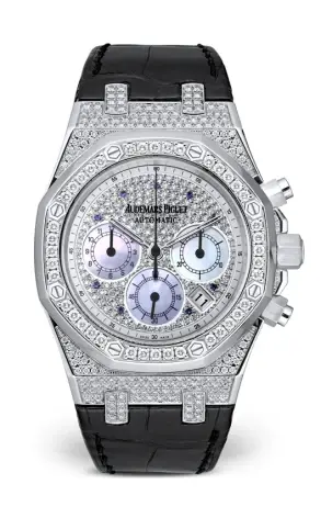 Audemars Piguet Royal Oak Chronograph 18K White Gold & Diamonds Men's Watch