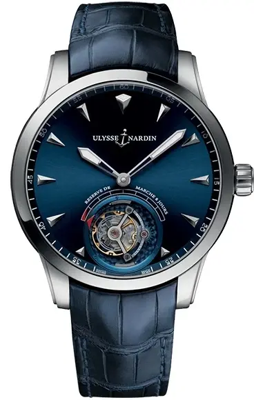 Ulysse Nardin Classico Ulysse Anchor Tourbillon 18K White Gold Mens Watch