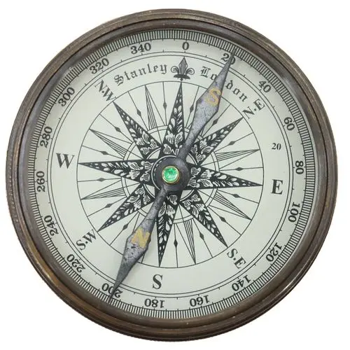 Vintage Stanley London Brass Pocket Compass