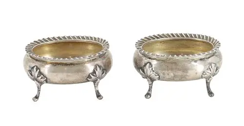 Pair of Antique Sterling Silver Open Salt Cellars - 4.705 ozt.