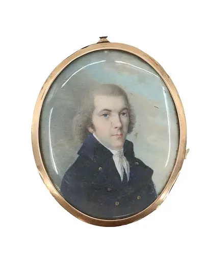 Late 18th/Early 19th C. Oval Miniature Portrait of a Gentleman with
