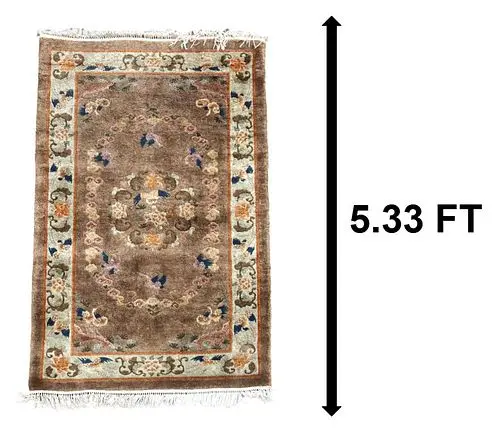 Vintage Chinese Art Deco Style Hand-Knotted Silk and Wool Rug