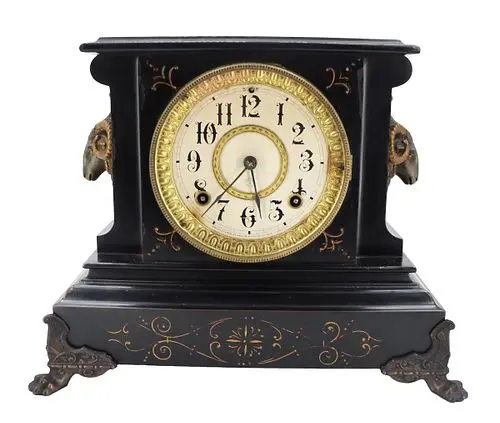 Antique Ansonia Clock Company Rams Head Mantel Clock
