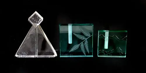 (3) Vintage Decorative Clear Glass Items