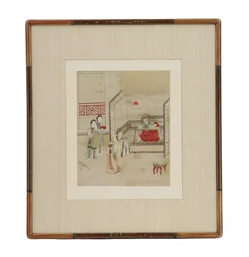 Antique Chinese Watercolor Printing on Silk