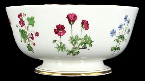 Vintage English Mintons Bone China "Meadow" Pattern Footed Serving Bowl