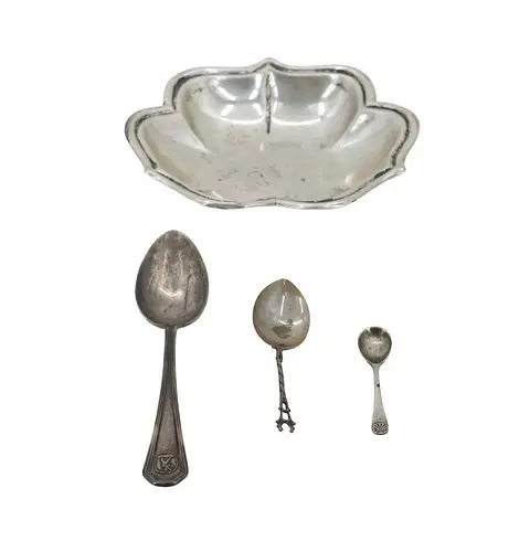 (4) Antique American and European Sterling Silver Pieces - 3.830 ozt.