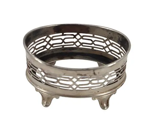 Antique Peter L. Kirder Reticulated Coil Silver Wine Coaster - 0.975 ozt.