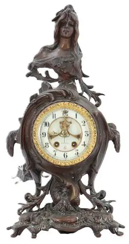 American Art Nouveau Figural Mantel Clock