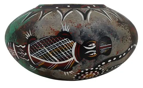 Linda Williams (Born 1944) Australian, Hand Painted Pottery Vessel
