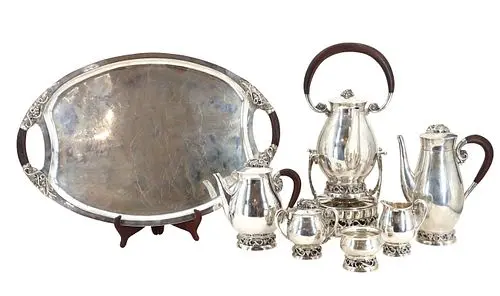 (8) Mexican Sterling Silver Tea and Coffee Set - Approx. 280 ozt.