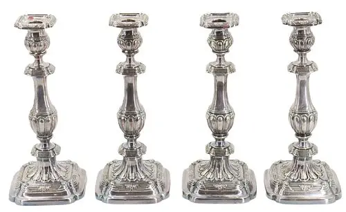 (4) Elegant Antique Gorham Silverplated Candlesticks