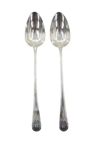 (2) Antique English Sterling Silver Tea Spoons - 7.655 ozt.