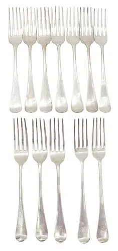(12) Antique George Smith III & William Fearn Sterling Silver Forks