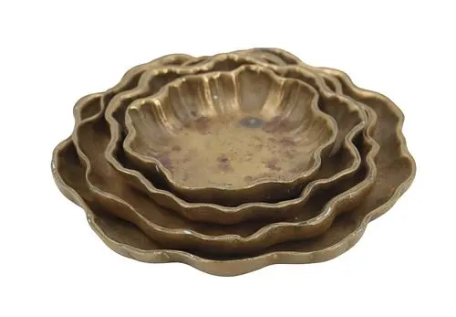 (4) Tiffany Studios New York Bronze Nesting Trays