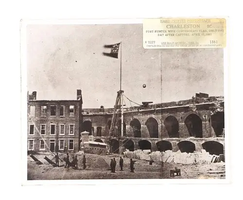 Hand-Printed Historical Photograph Reproduction of Fort Sumter with