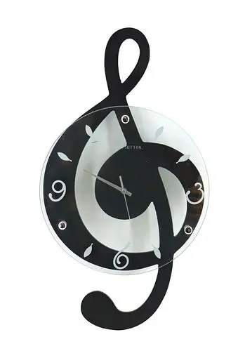 Ashton Sutton Musical Treble Clef Shaped Wall Clock