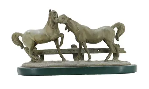 Mid to Late 20th Century Cast Bronze Sculpture of Horses