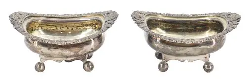 Pair of Antique English Sterling Silver Salt Cellars - 6.695 ozt.