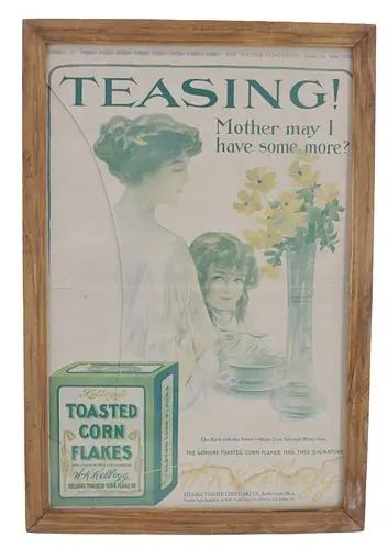 Antique Kellogg's Toasted Corn Flakes Advertising Flyer Circa 1910