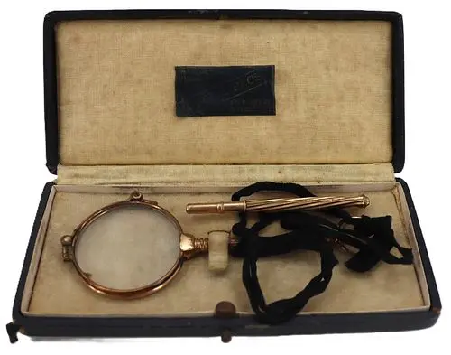 1940s Cased Lorgnette and Pencil