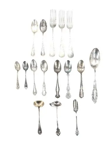 (16) Sterling Silver Spoons and Forks from Various American Makers
