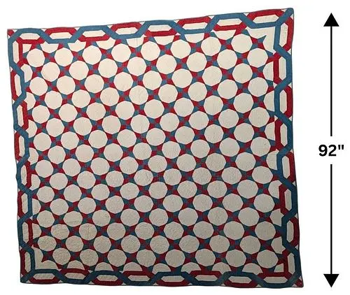 Hand Knotted Wedding Ring/Friendship Knot Quilt
