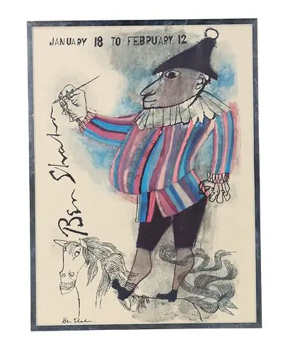 Ben Shahn (1898-1969) Lithuanian/American, Jester on Horse Exhibition Poster