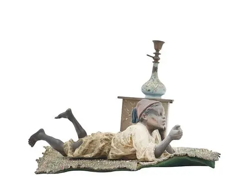 Franz Bergman (1861-1936) Austrian, Cold Painted Figural Bronze Inkwell
