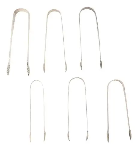(6) Antique English Sterling Silver Tongs - 6.680 ozt.