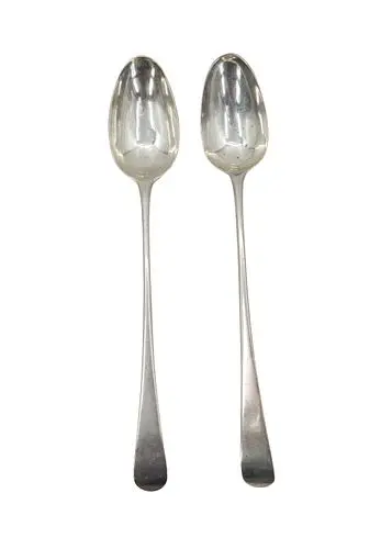 (2) Antique English Sterling Silver Tea Spoons - 5.600 ozt.