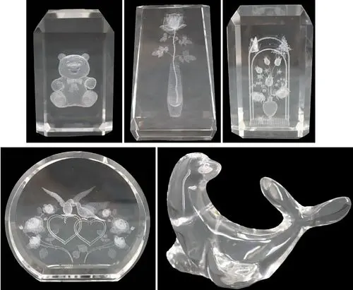 Vintage Crystal and Laser Etched Glass Decorative Grouping