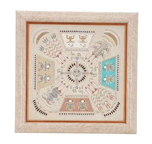 Hosteen Etsitty (20th/21st Century) Navajo, Framed Sand Art Painting