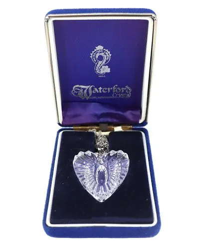 Waterford Cut Crystal Heart Pendant Necklace in Original Presentation Box