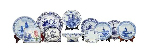(11) Dutch Delft Earthenware Pieces