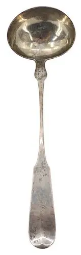 Antique Benjamin Pitman Pure Coin Silver Ladle - 5.855 ozt.