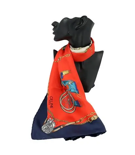 Celine Silk Scarf with Equestrian Motif