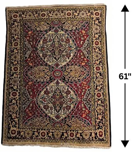 Persian Israfahan-Style Silk Rug