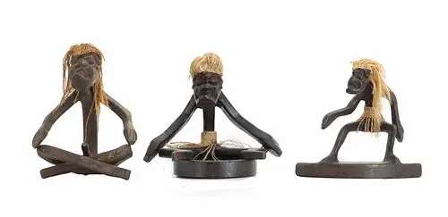 (3) African Tribal Carved Wood Figures