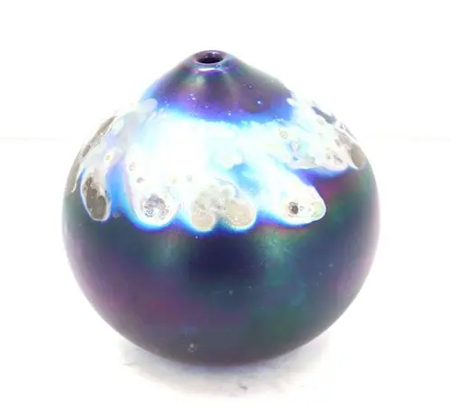 Robert Coleman (1943-2015) American, Iridescent Art Glass Oil Lamp