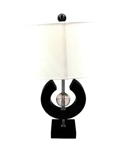 Contemporary Modern Polished Stone and Metal Table Lamp