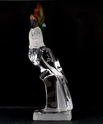 Daum Crystal Art Glass Cockatoo Sculpture