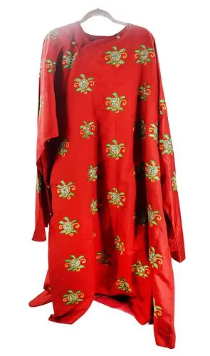 19th Century Japanese Men's Embroidered Silk Long Dress Shirt