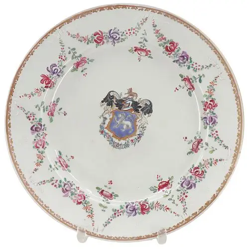 Chinese Export Armorial Porcelain Plate