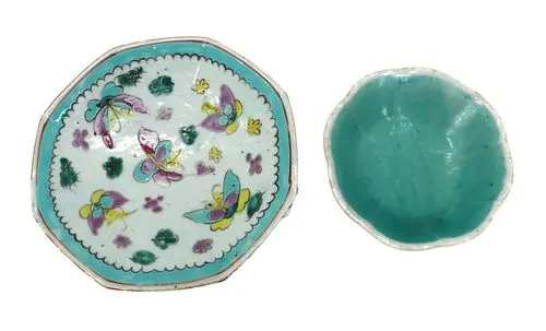 (2) Antique Chinese Porcelain Footed Dishes