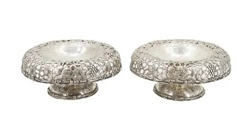 (2) Antique T. Hausmann & Sons Sterling Silver Compotes Or Tazzas - 39.545 ozt.