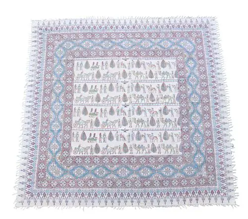 Iranian Kalamkari Woodblock Printed Table Textile