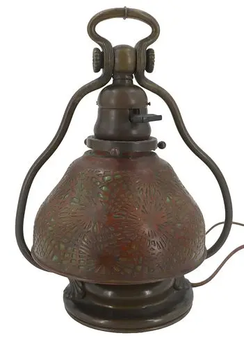 Tiffany Studios Bronze & Etched Metal Reticulated Glass "Pinecone