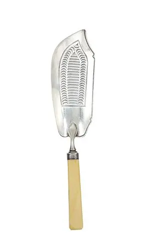 Antique English Georgian Sterling Silver Fish Slice Server with Bone Handle