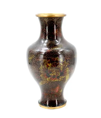 Vintage Tall Chinese Cloisonne Baluster Vase